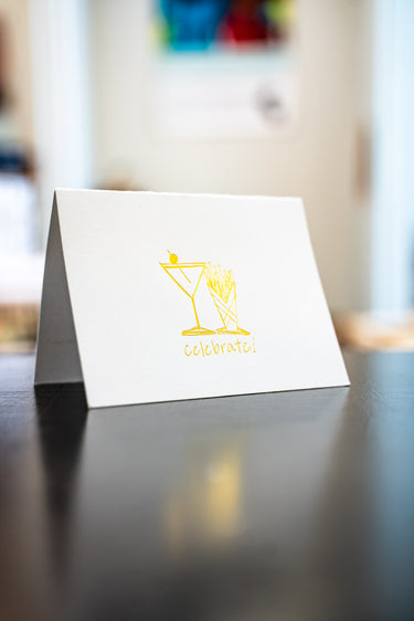Martini Glass and French Fries Card